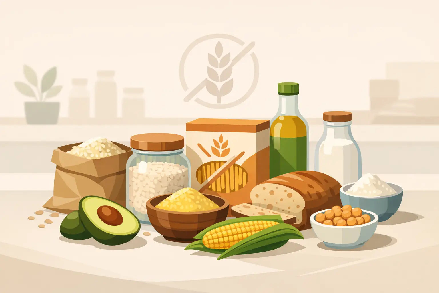 Alimentos básicos sin gluten para tu despensa