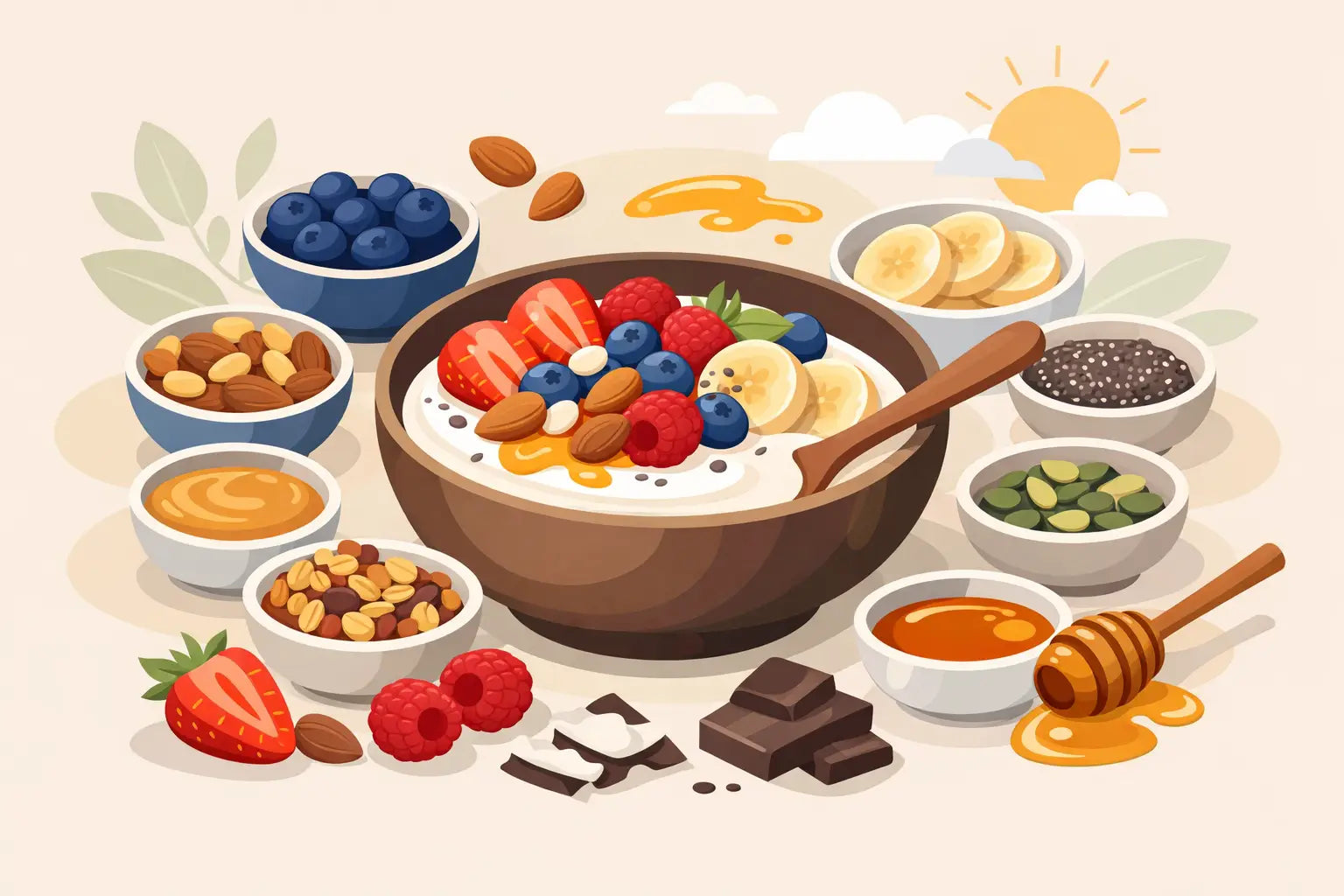 12 mejores toppings para yogur para desayunar