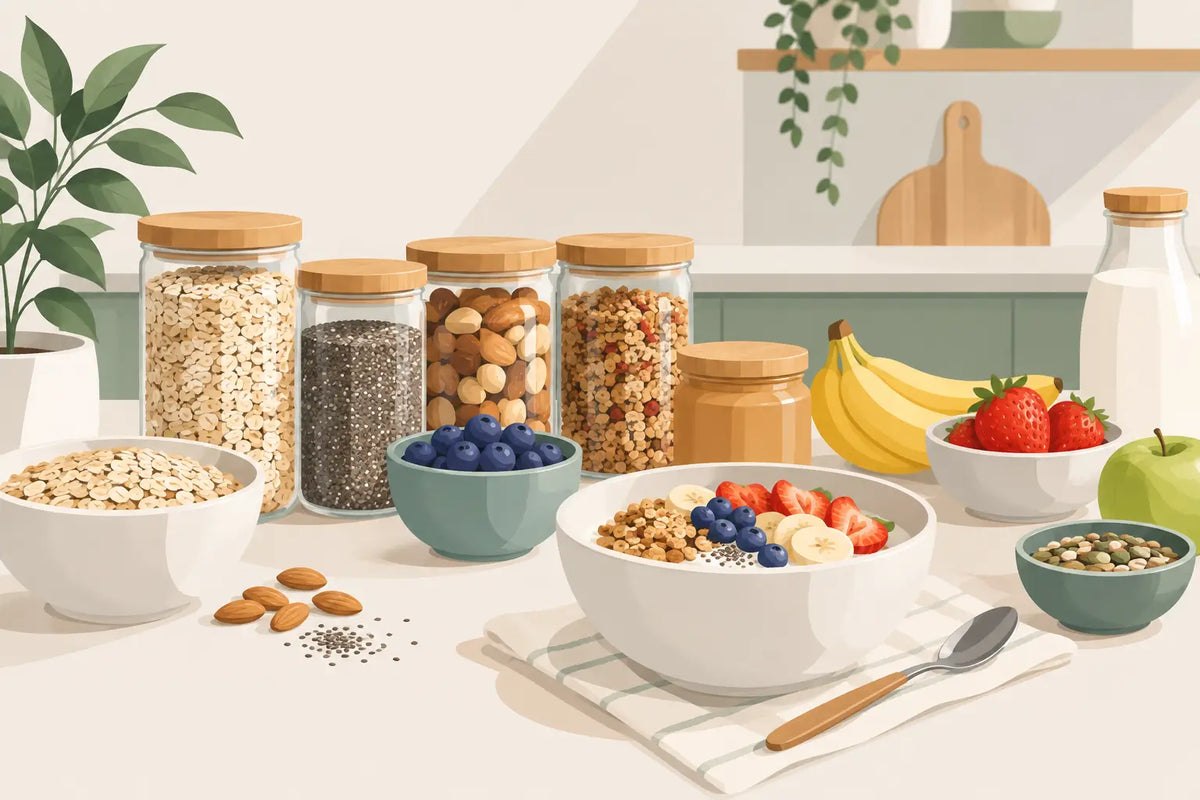 Guía de despensa wellness para desayunos sin líos