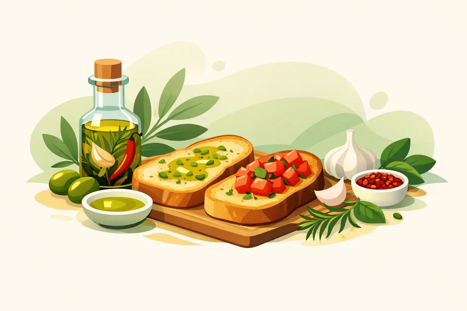 Aceite de oliva saborizado para tostadas