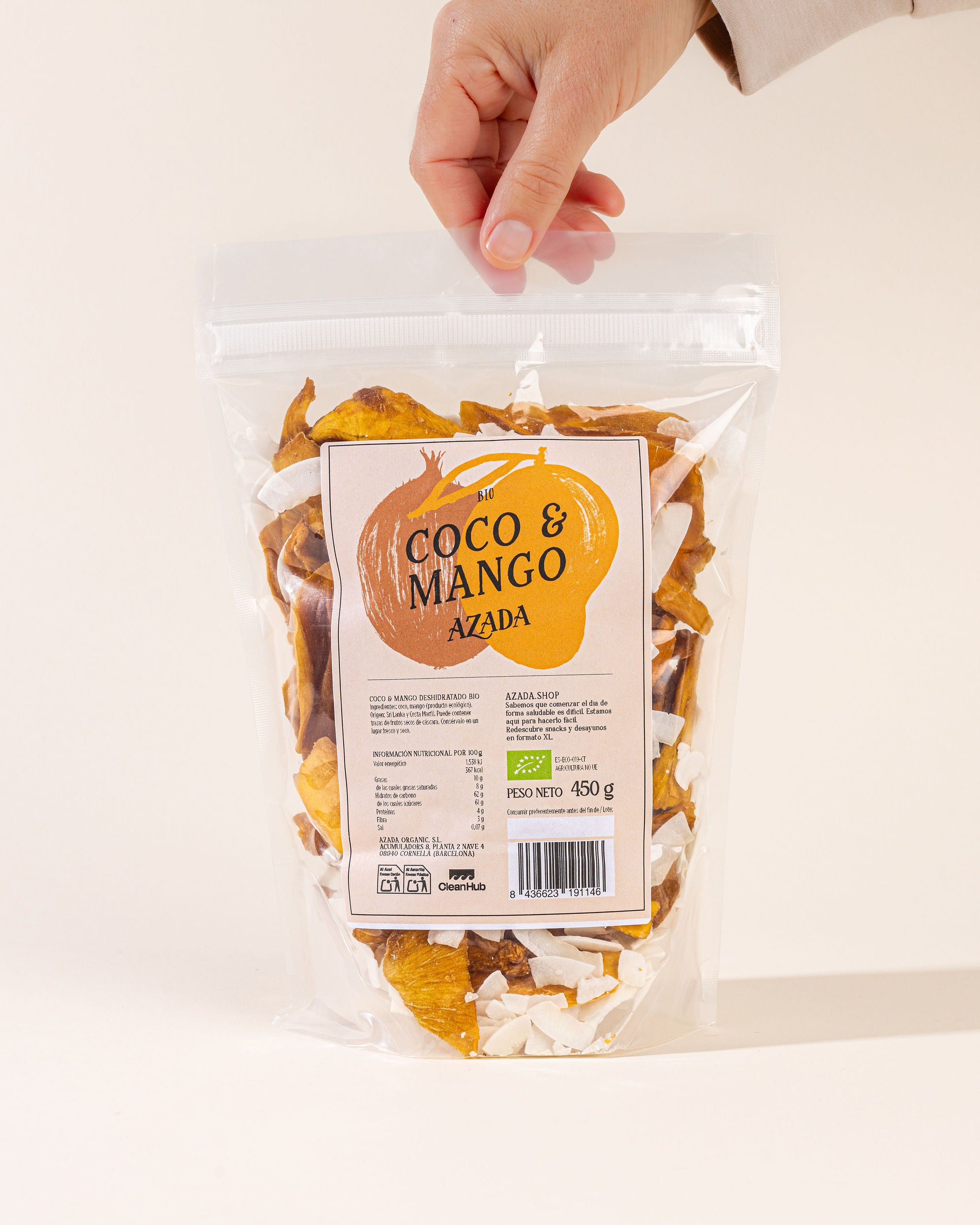 Bio-Snack mit Kokosnuss und Mango