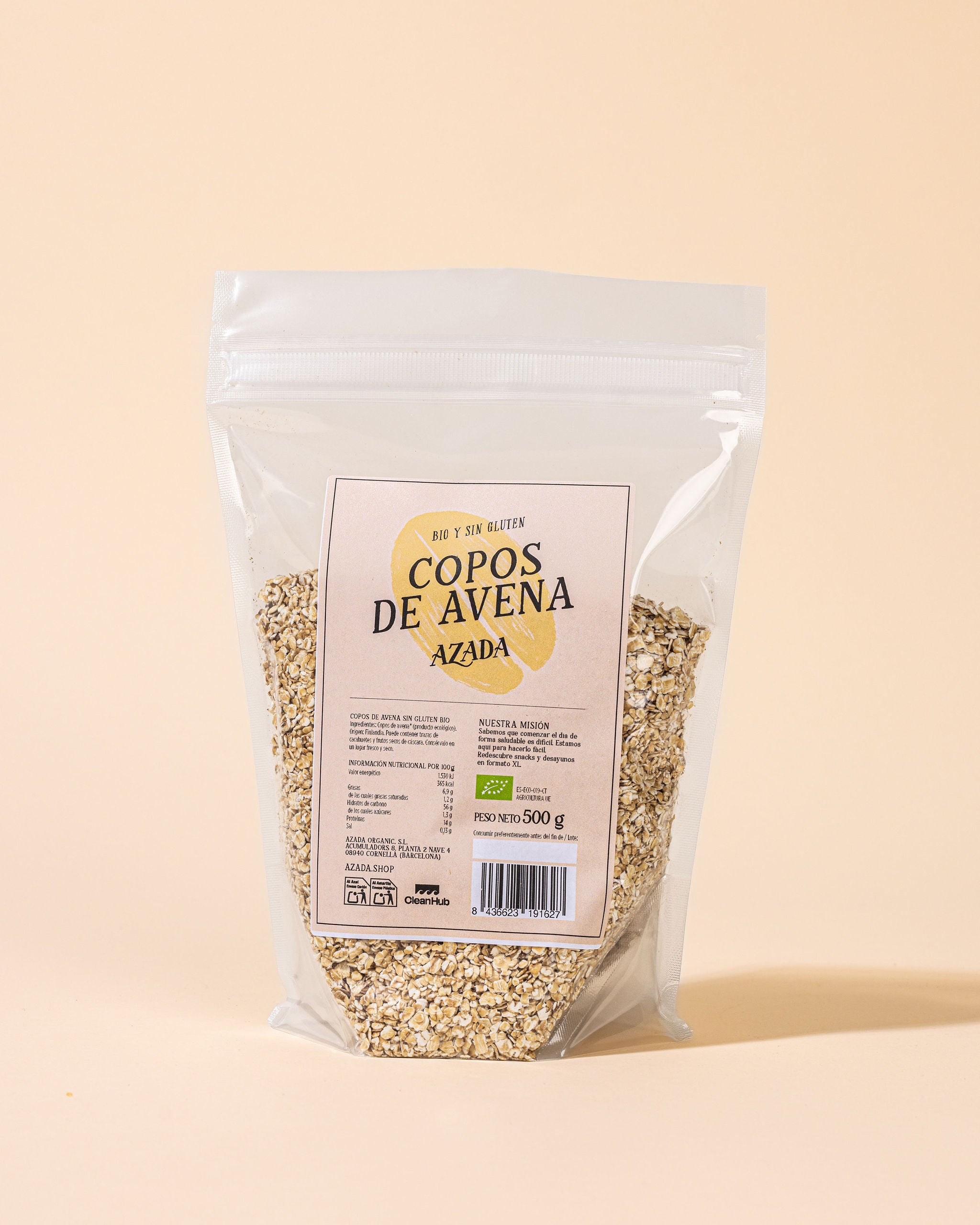 Copos de avena finos bio sin gluten