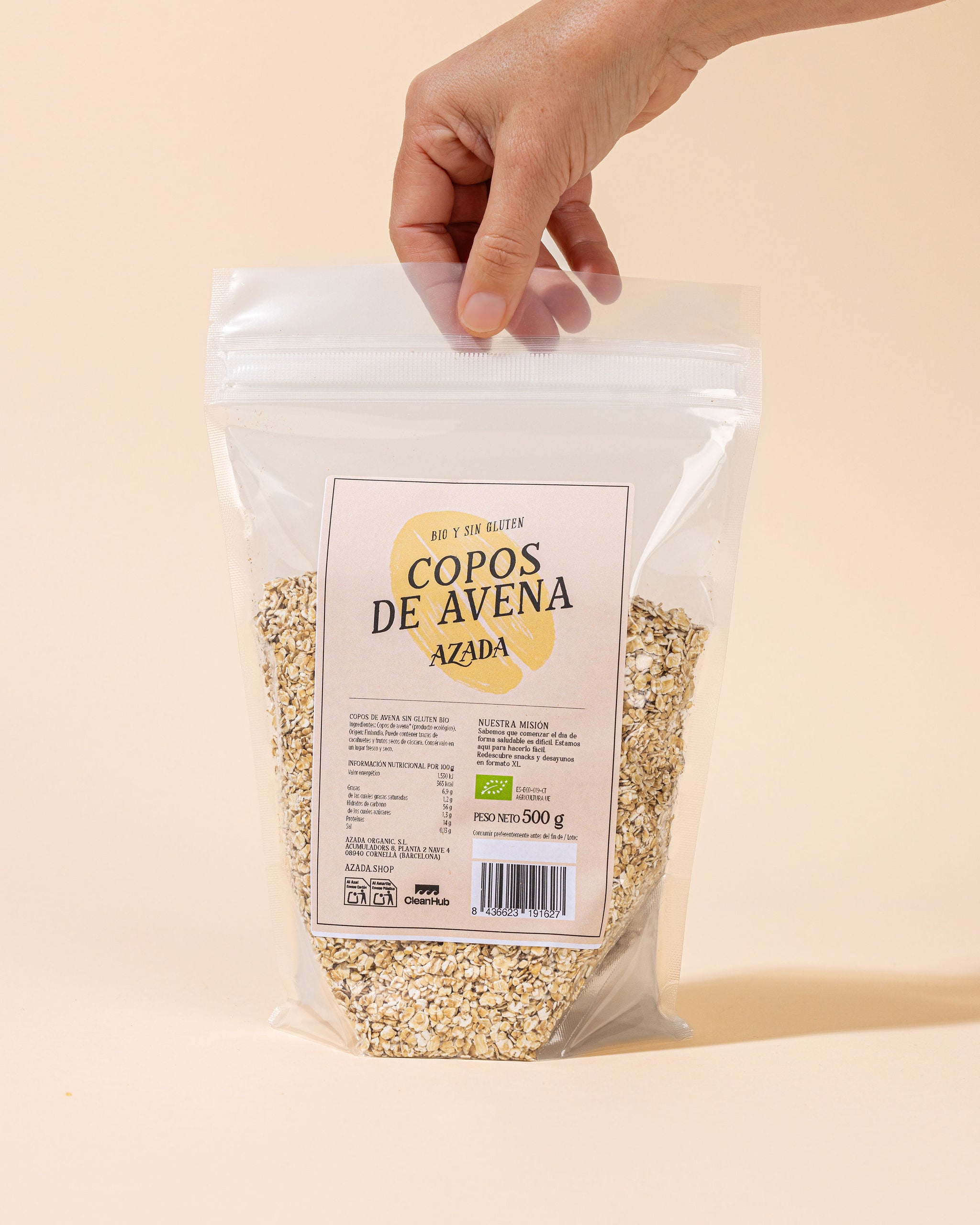Copos de avena finos bio sin gluten