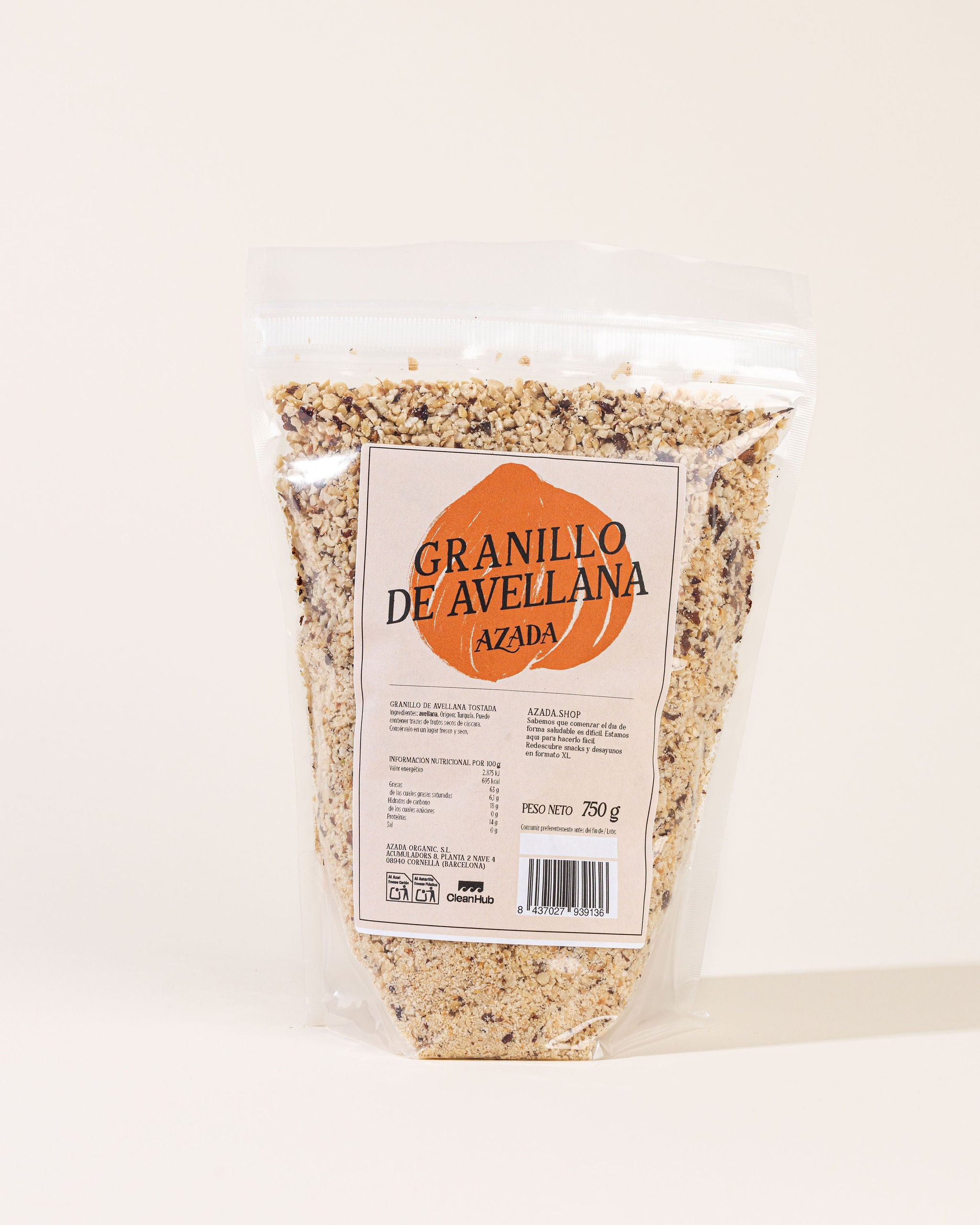 Geröstete und gehackte Haselnüsse