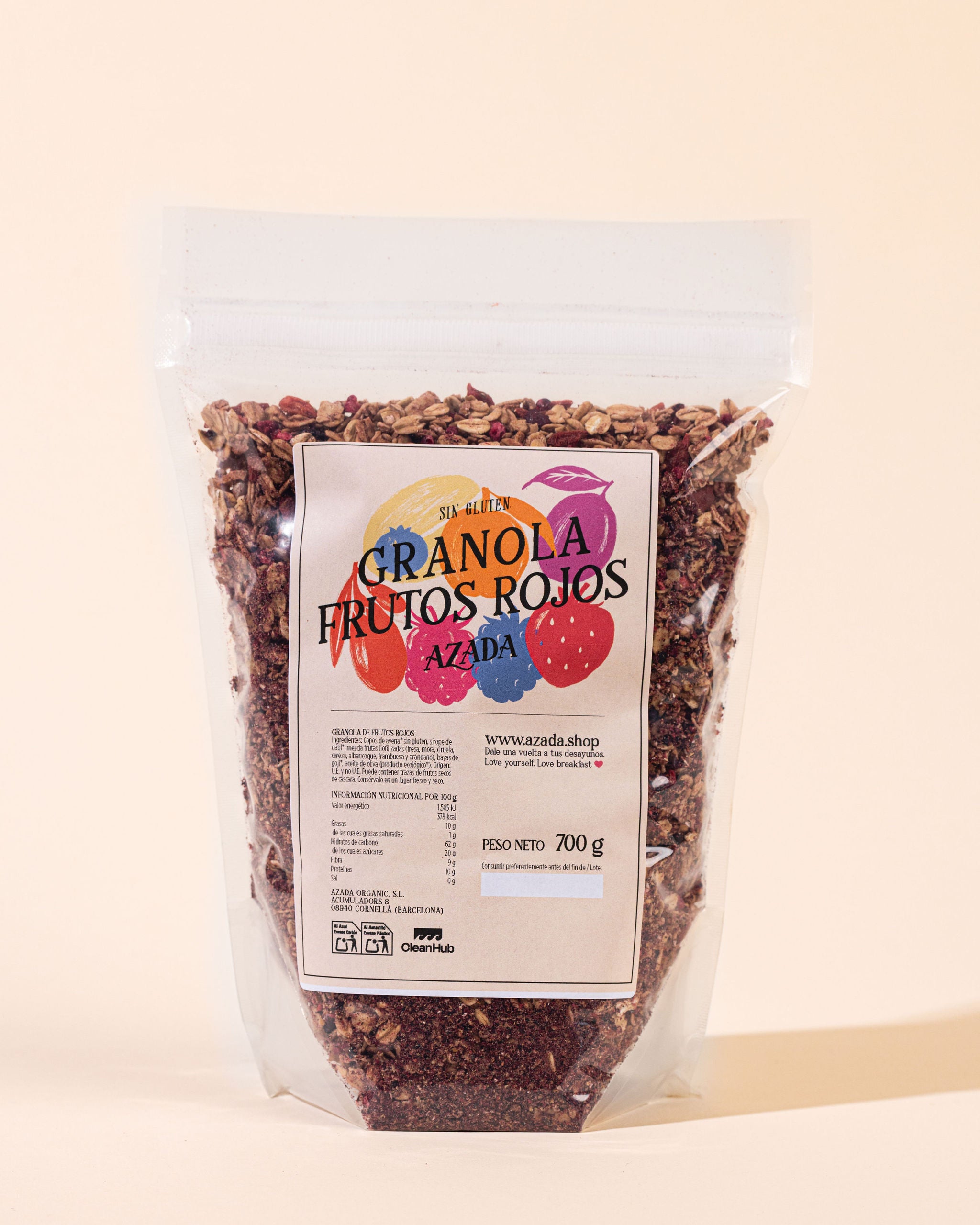 Granola frutos rojos sin gluten