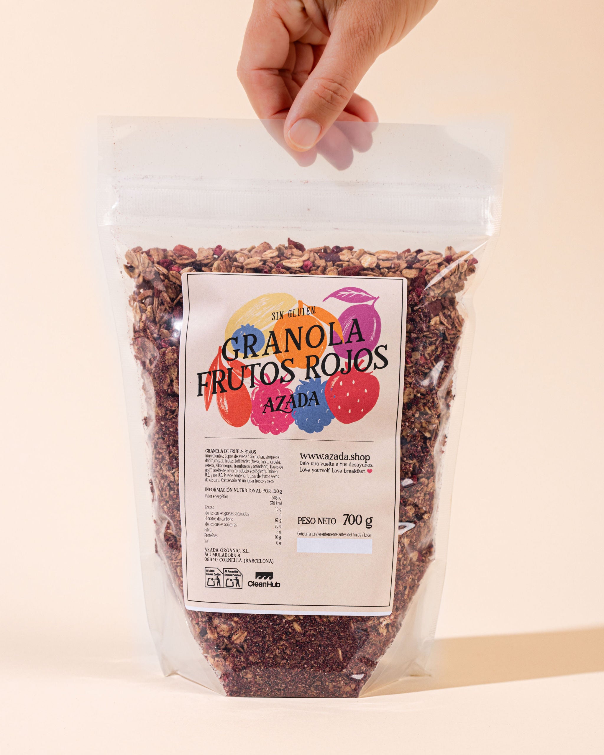 Granola frutos rojos sin gluten