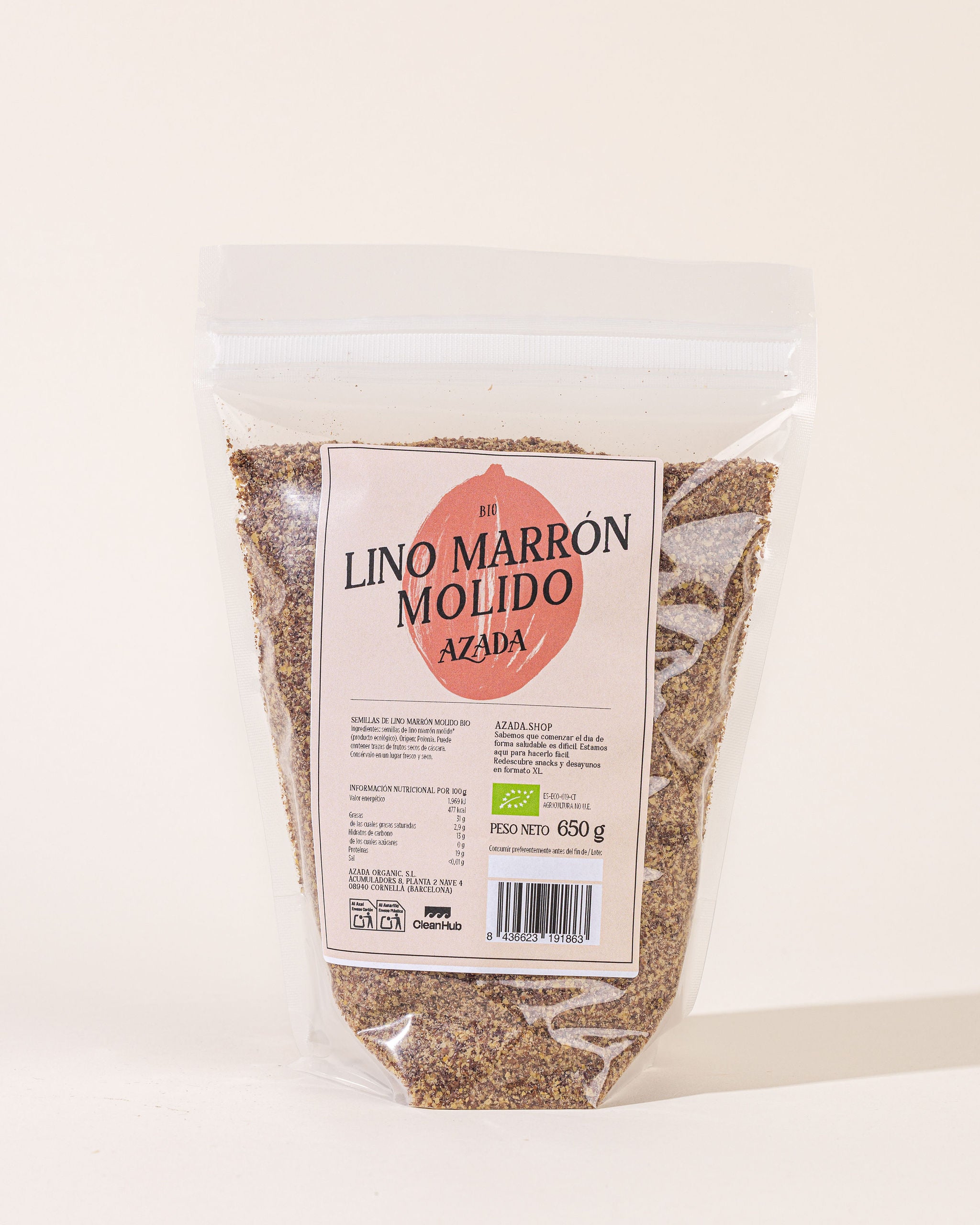 Bio-Leinsamen gemahlen braun