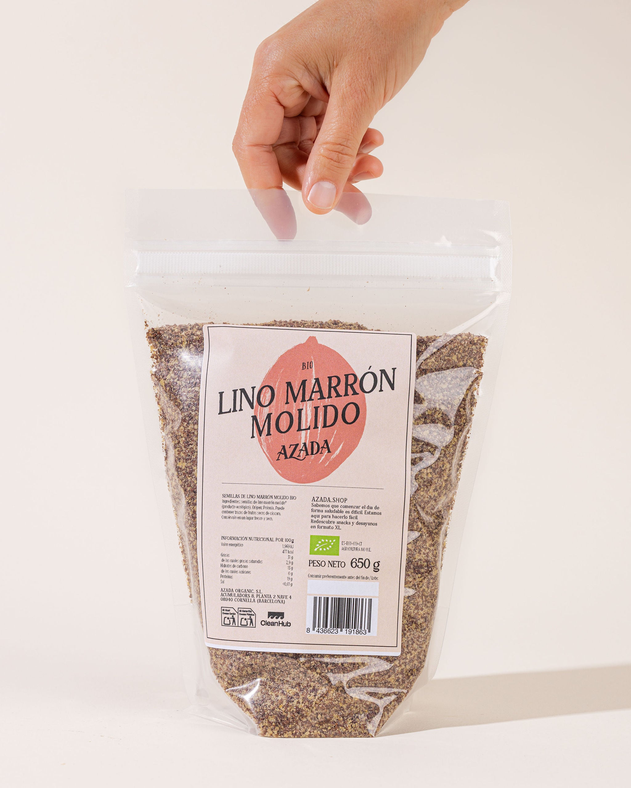 Bio-Leinsamen gemahlen braun