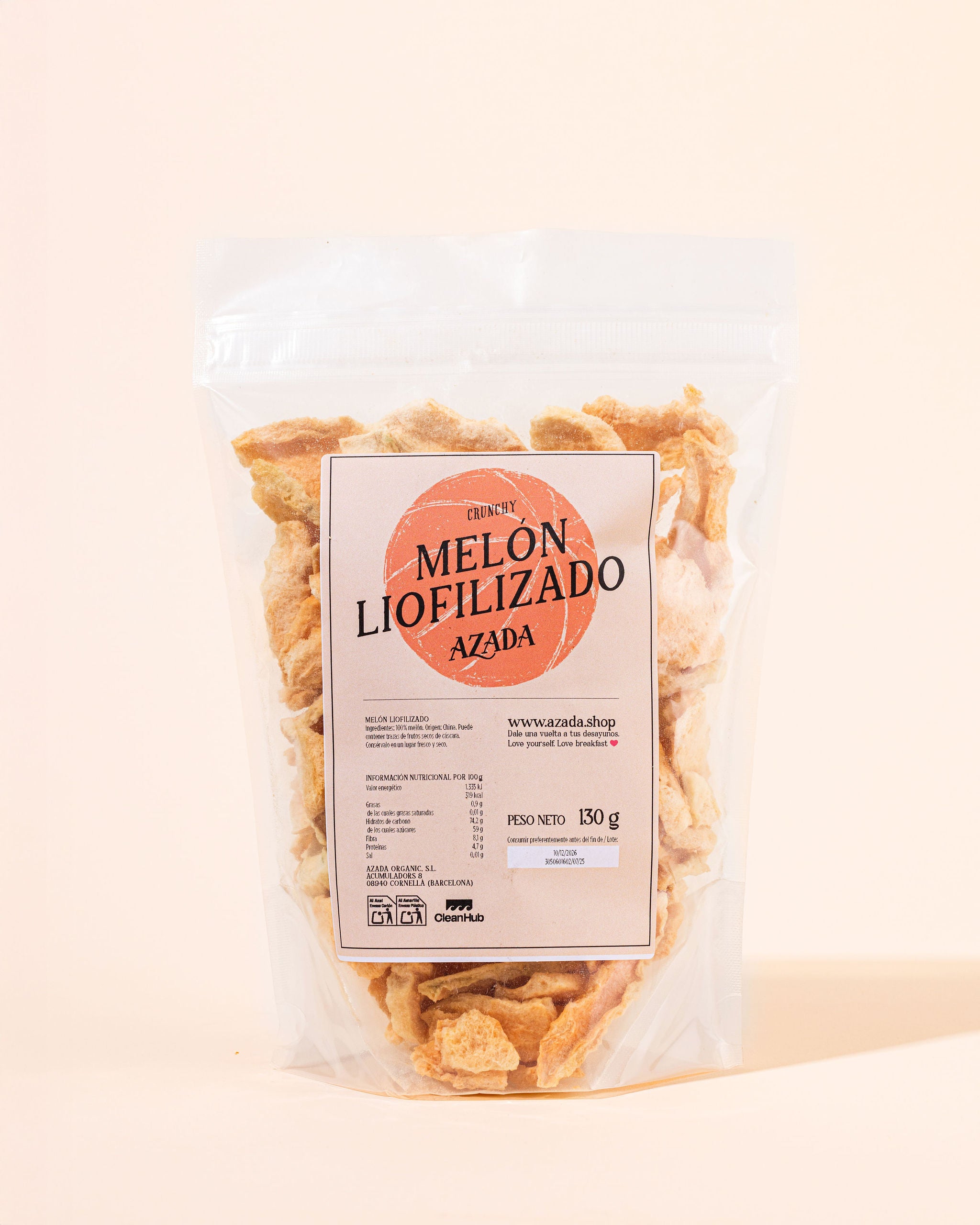 Melón liofilizado