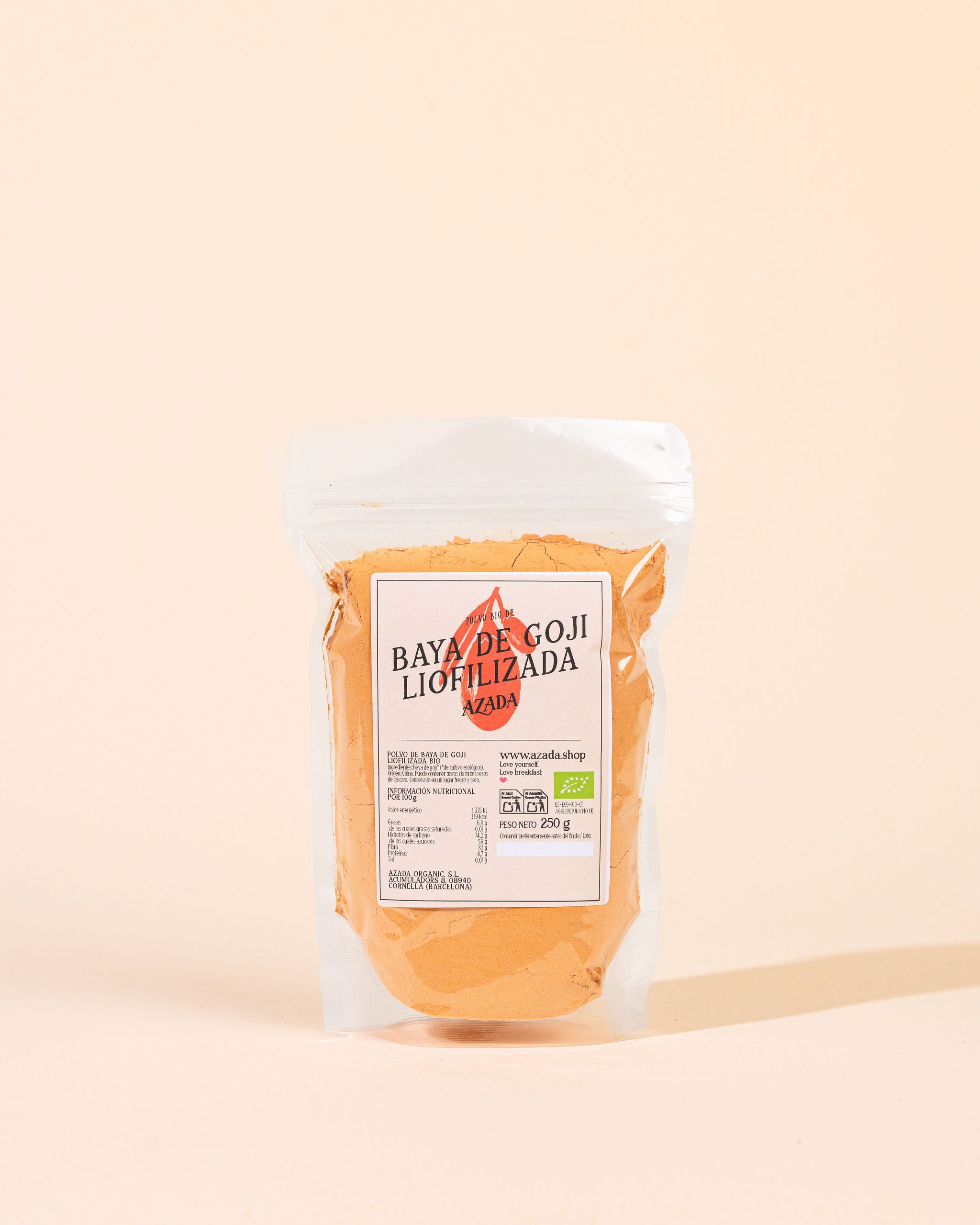 Bayas de goji liofilizadas en polvo bio