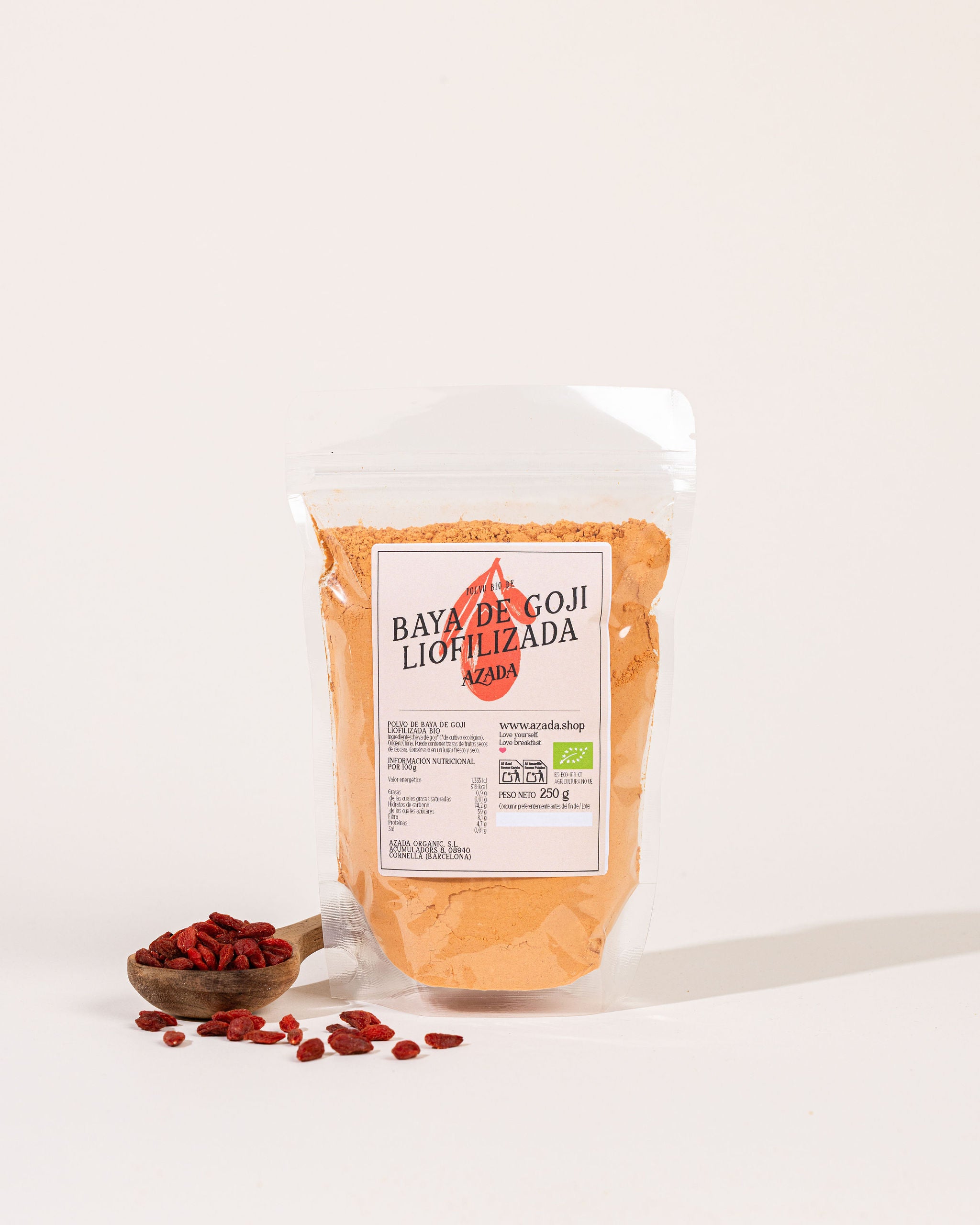 Gefriergetrocknete Goji-Beeren in Bio-Pulver