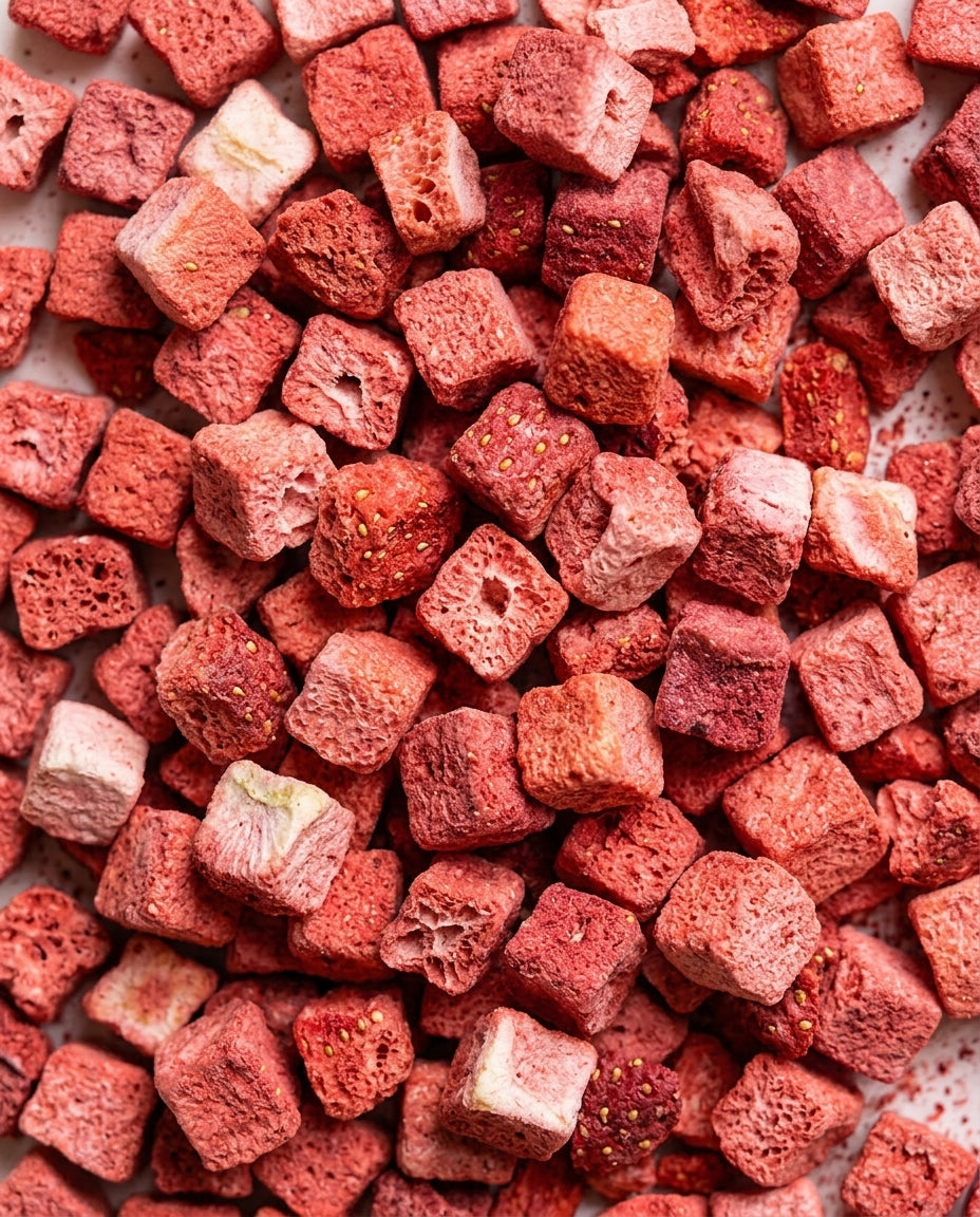 Freeze-dried strawberry dices