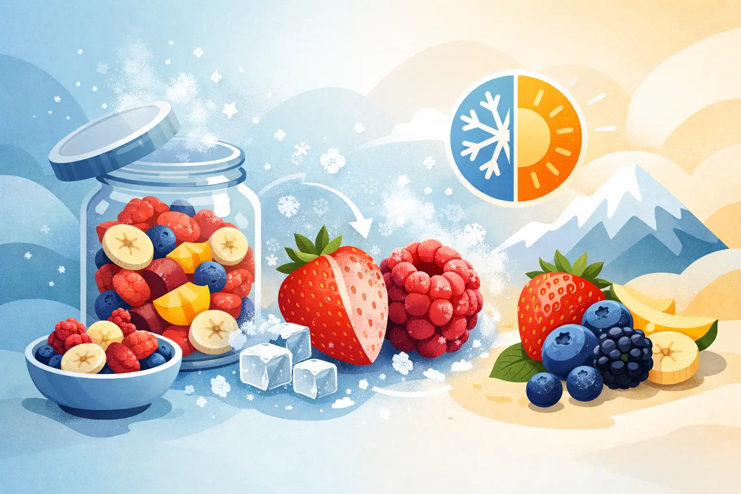 Beneficios de frutos liofilizados de verdad