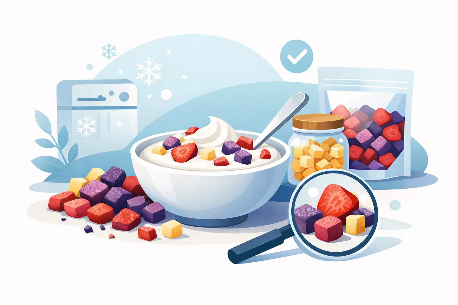 Fruta liofilizada para yogur: cómo elegirla