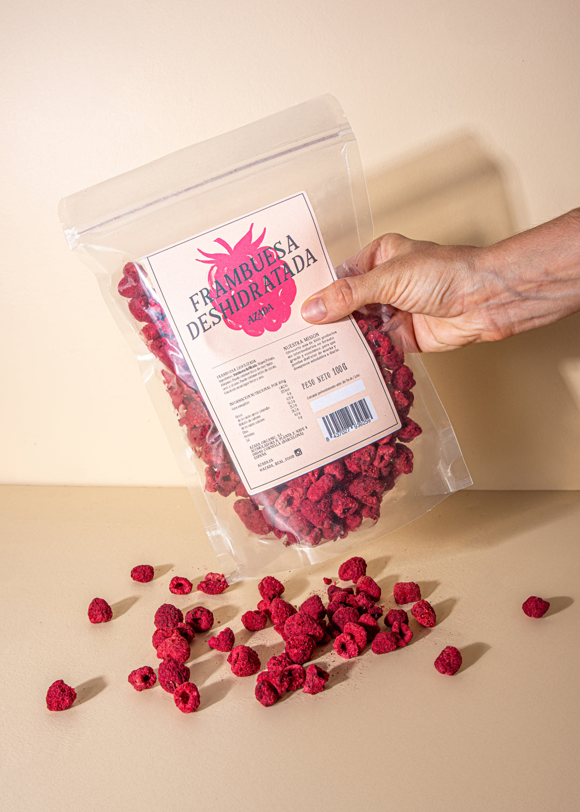 Freeze-dried raspberry