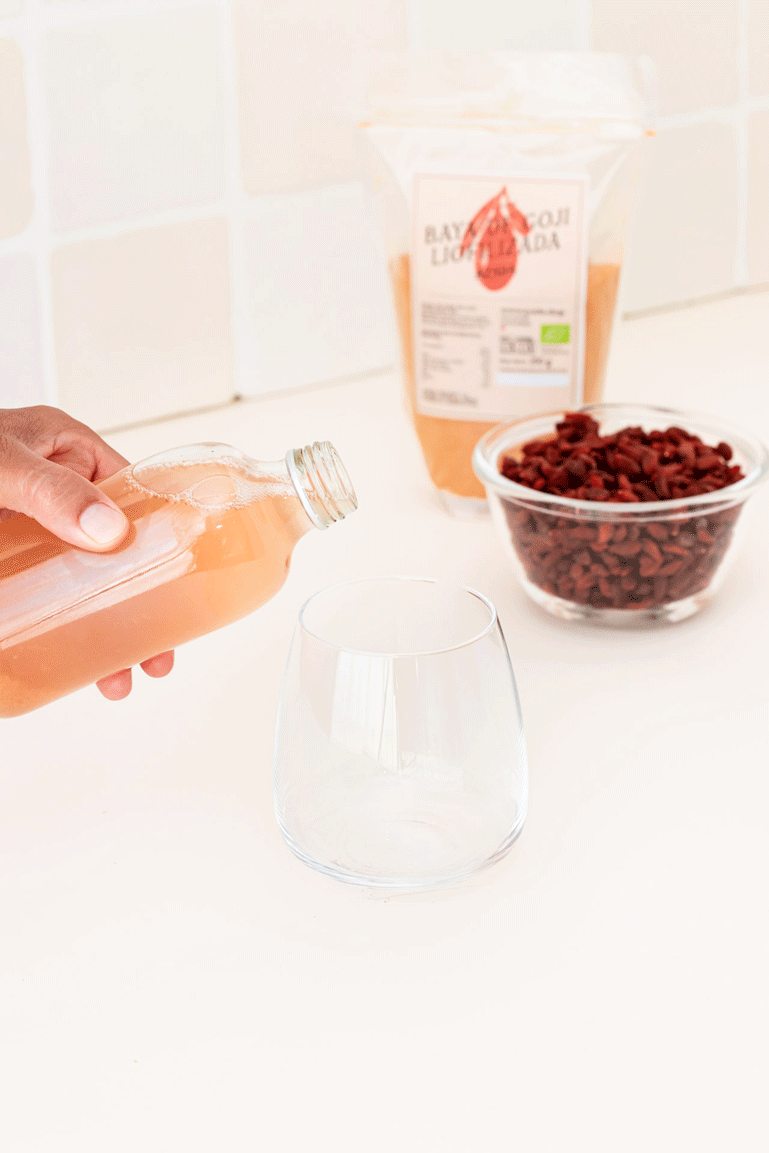 Bayas de goji liofilizadas en polvo bio