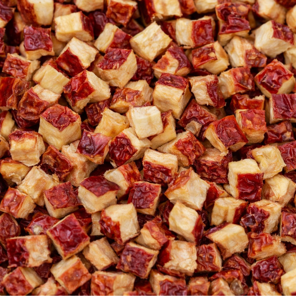 Organic chopped apple with skin