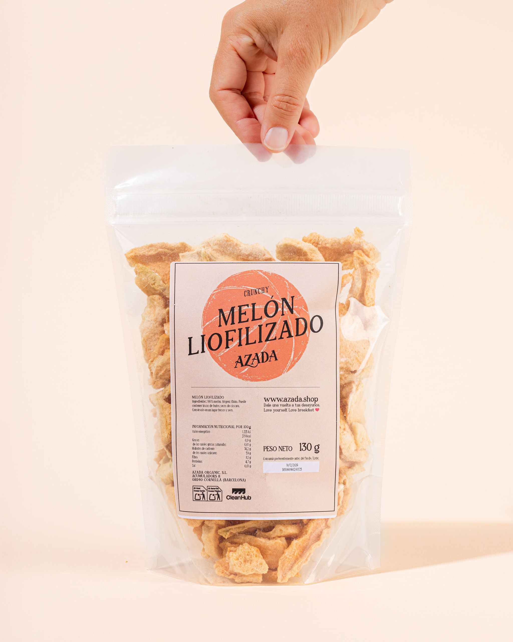 Melón liofilizado