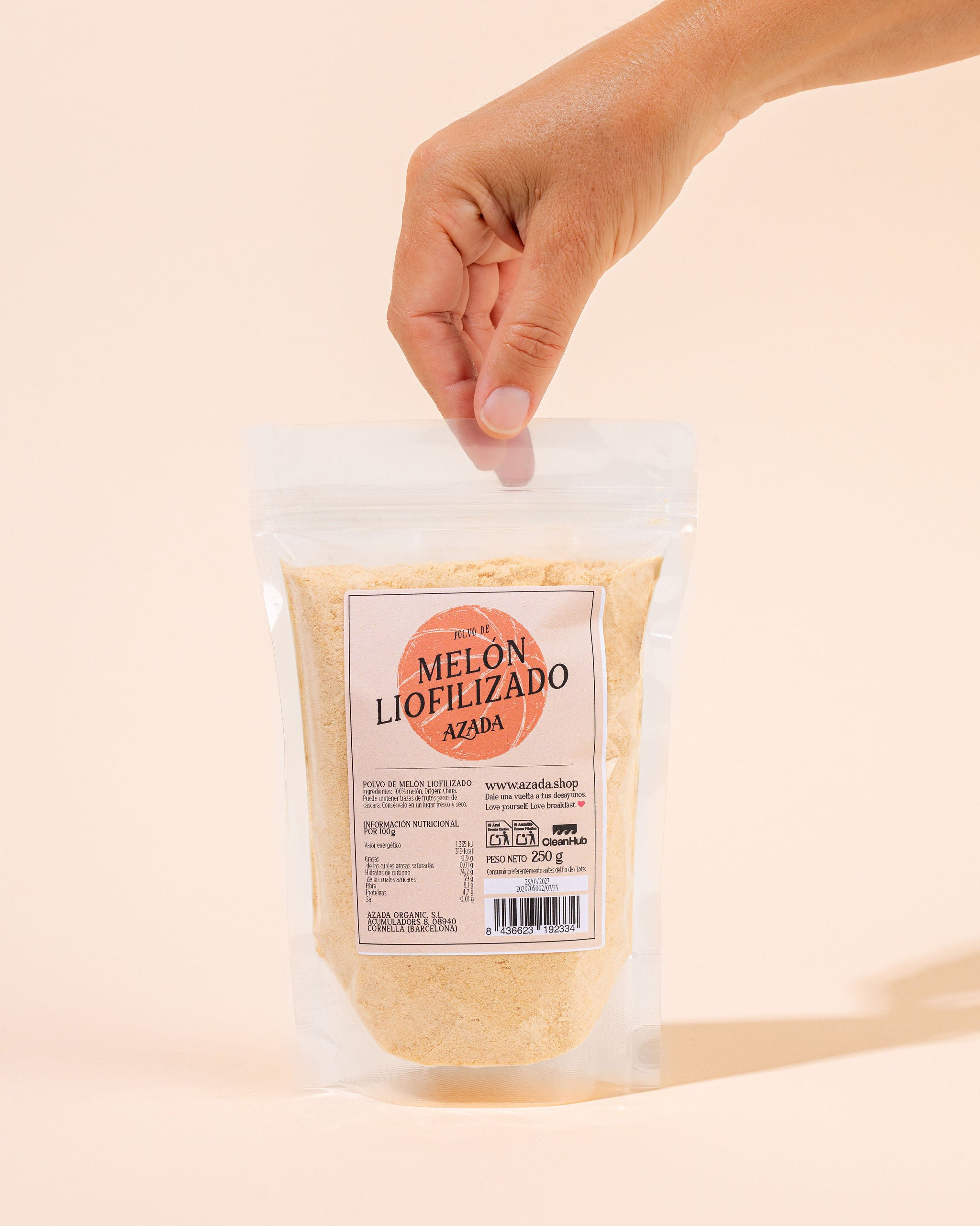 Melón liofilizado en polvo